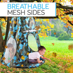 40″ Kids Hanging Tent Swing, Outdoor Saucer Swing with Hang Kit and Swinging Swi