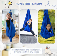 Columpio sensorial infantil ajustable, hamaca terapéutica para interior azul