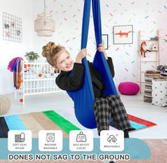 Columpio sensorial infantil ajustable, hamaca terapéutica para interior azul