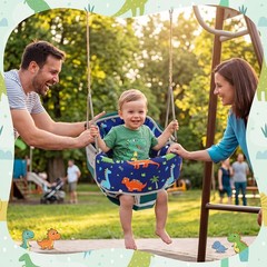 3 Pcs Swing Cushion Baby Swings Outdoor Seat Insert Pad with Full Bucket Seat…