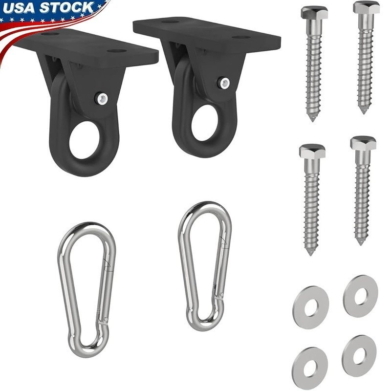 Porch Swing Kit W/ Heavy Duty Steel Hangers & Spring Snaps Easy Installation New