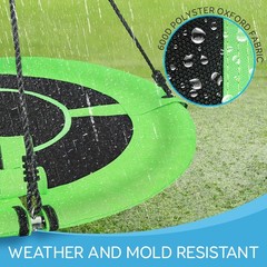 SereneLife Saucer Swing with Tree Hang Kit, 40” Outdoor 40″ Saucer, Green