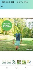 18″ Trapeze Swing Bar with Rings Heavy Duty Chain Swing Set Accessories Green