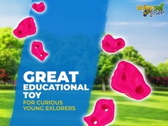 SWING SET STUFF TEXTURED ROCK HOLDS SET OF 12 MOUNTING HARDWARE PINK child 0013