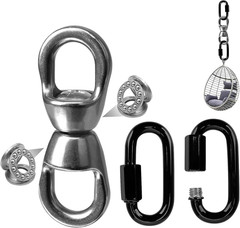 Swing Swivel 304 Stainless Steel Double Eye Hook with Snap Hooks Black Tree Swin