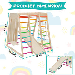 Rainbow 7-in-1 Pikler Indoor Playground Jungle Gym for Kids