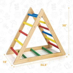 Costway Climbing Triangle Ladder Wooden Triangle Climber Educational Climber