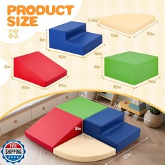 Sumbababy Soft Climbing Blocks for Toddlers: Waterproof PU Leathe