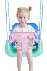 Toddler Swing, 3-in-1 Baby Swing Seat, Anti-Flip Snug & Secure Macaron Green