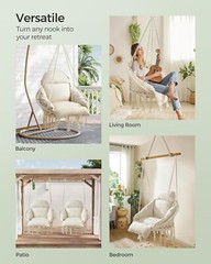 Asiento de columpio para adulto, silla colgante para hamaca interior y exterior.