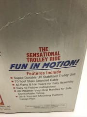 Fun Ride Deluxe Trolley Ride Zip Line Up To 70 Foot Cable Ride New Open Box USA
