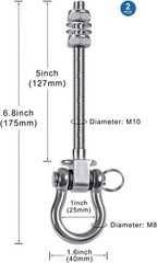 2Pcs Heavy Duty Swing Hangers with Bearings Stainless Steel Swing Hardware fo…