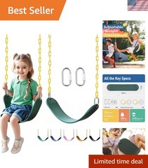 Heavy Duty Swing Seat, Kids Swing with 66″ Rust-Resistant Chains, Swing Set A…