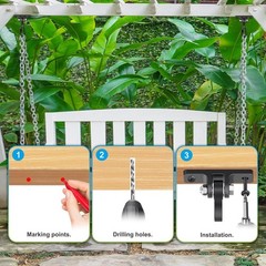 Heavy Duty Swing Hangers, Porch Swing Hanging Kit, One-Piece Design Base, Swi…
