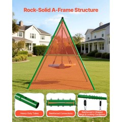Uimoso Outdoor Swing Set with Two Seats and Sturdy A-Frame Design for Kids