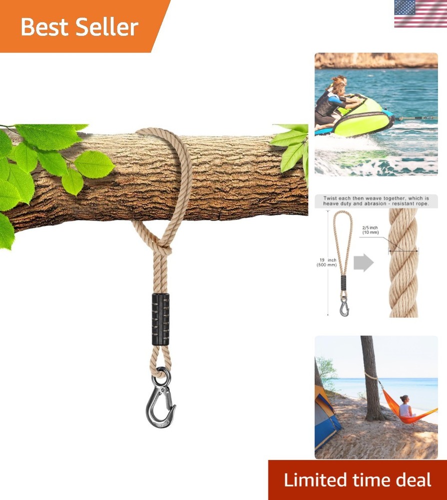 Lightweight 19-Inch Tree Swing Rope with Reliable Heavy-Duty Hook for All Swings