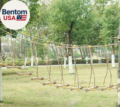 Outdoor Bridge Rope Ladder for Kids Rope Bridge Outdoor Obstacle Course Solid Wo