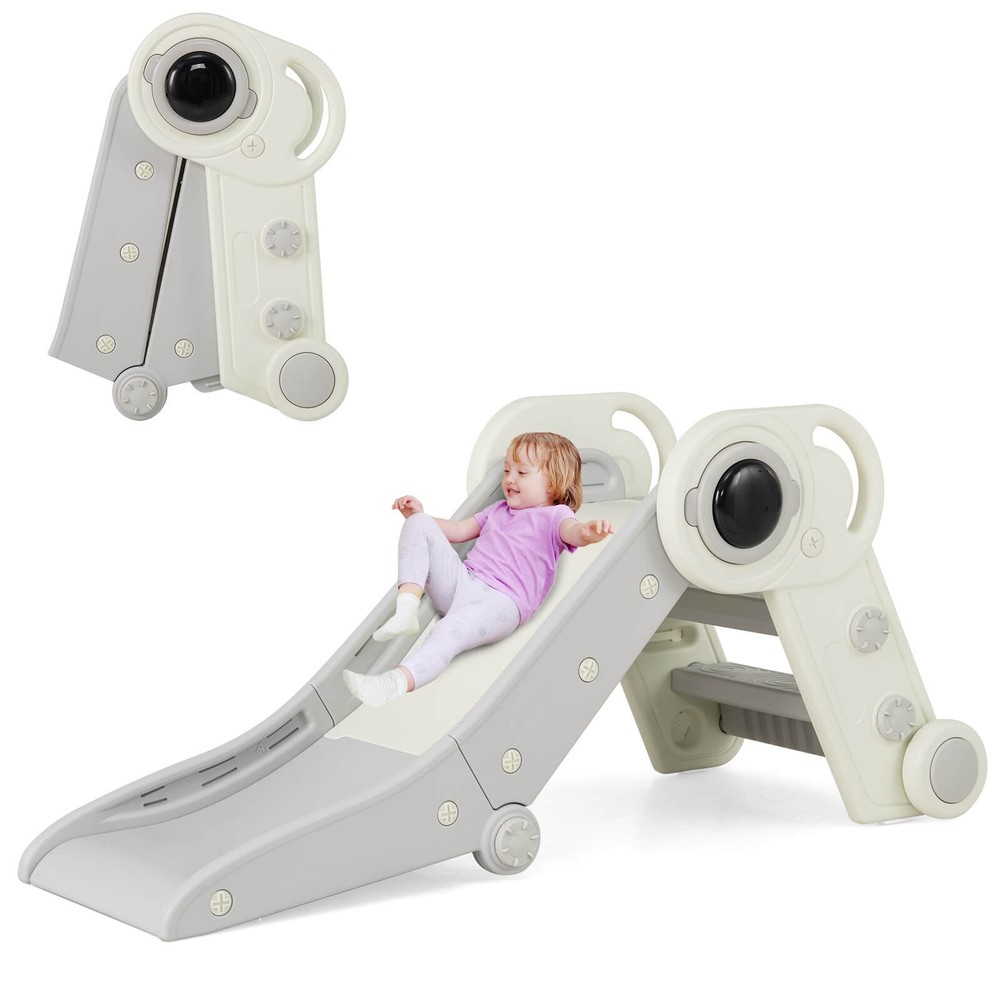 Folding Freestanding Toddler Slide for Toddlers Age 18+ Months w/ Climber Indoor