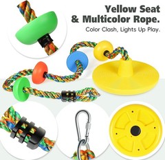 Versatile Kids Climbing Rope Tree Swing with Easy Install Features & Accessories