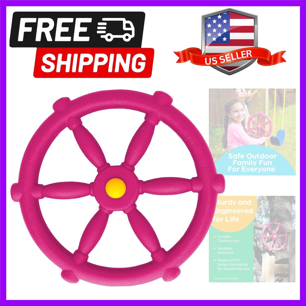 Swing Set Accessories – Pirate Ship Steering Wheel for Kids Outdoor Playhouse…