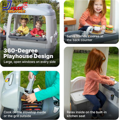 Step2 Adventure Camper Toddler Outdoor Playhouse 50pc Accessory Set Gray