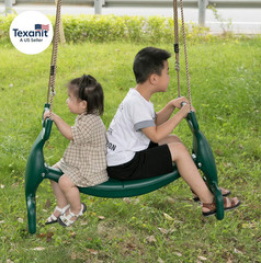 Outdoor Swingset Plastic Double Glider Playground Patio 2 Person Kids Fun Swing,