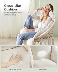 Asiento de columpio para adulto, silla colgante para hamaca interior y exterior.