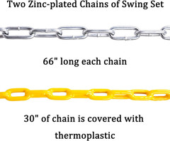 Swings Seats Heavy Duty with 66″ Chain,Playground Swing Set Accessories Replacem