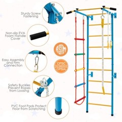 Kids Indoor Gym Playground Swedish Wall Mount Ladder Children Exercise Toy Bars