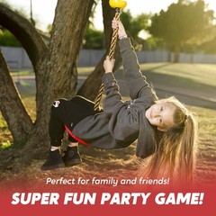 Outdoor Tree Swing for Kids – 6 Ft Climbing Rope, Carabiner & Strap, Multi-Color