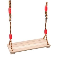 16 x 6 Wooden Swing, Hanging Tree Swing Seat with Adjustable Rope and