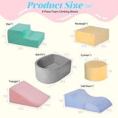 Climbing Toys for Toddlers 1-3, Foam Climb Blocks for Baby，6-Piece Baby Climb…