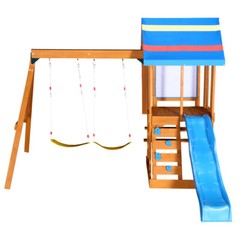 Wooden Outdoor Swing Set 3 in 1 Swing Set outdoor Children’s Playset with Slide