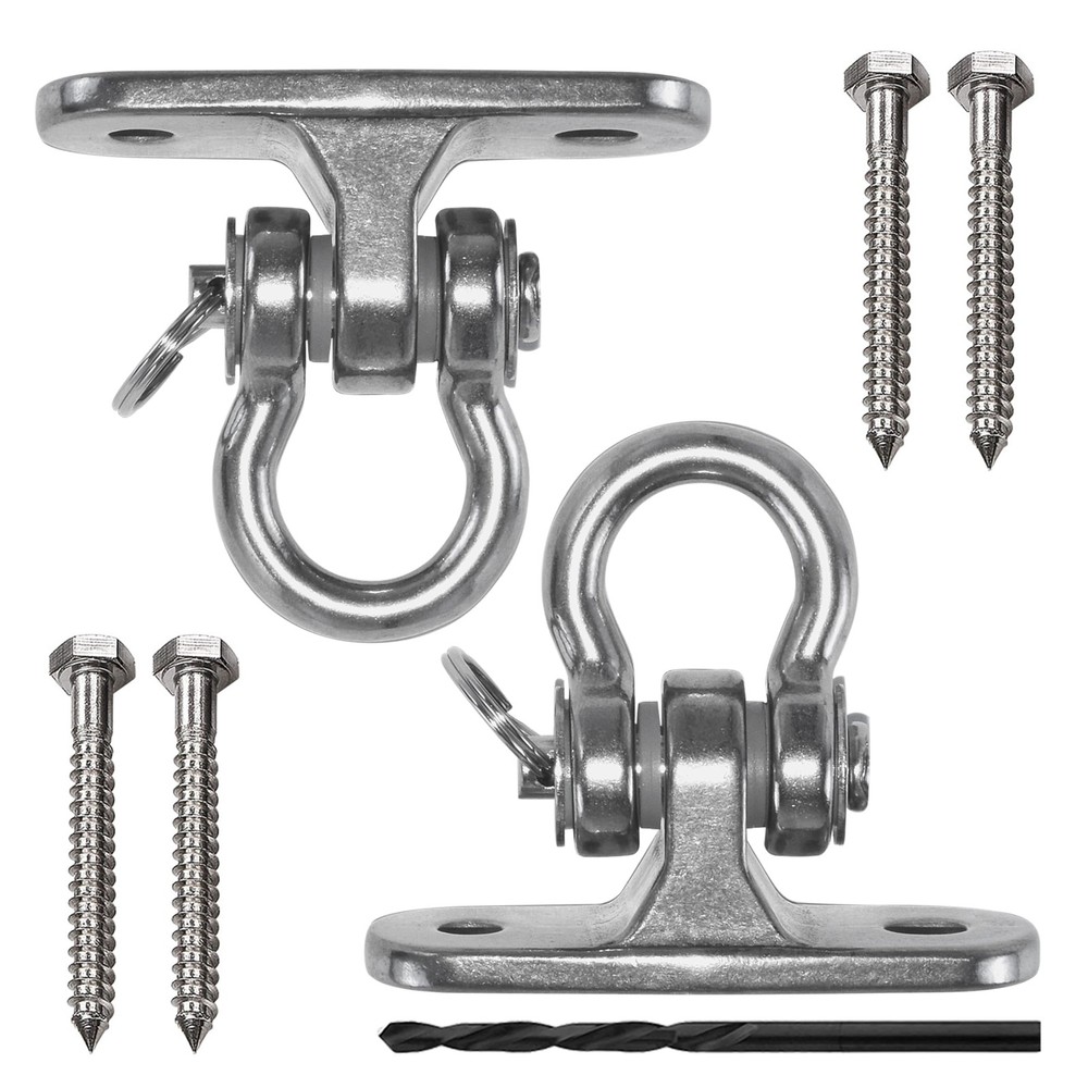 Heavy Duty Anti-Rust 304 SS Swing Hangers, 2000lb, Indoor Outdoor 2-Pack