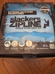 Slackers Zipline Eagle Flyer Seat 70 Ft Cable Line Kit for Kids