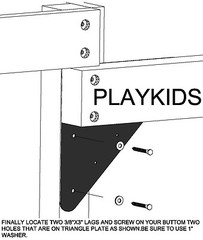 Triangle Bracket 15″ Swing Set Play set Playground Hardware backyard gungle gym