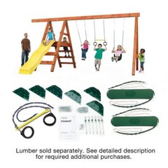Outdoor Swing Set Hardware Kit W Playset Accessories (Lumber Slide Not Included)