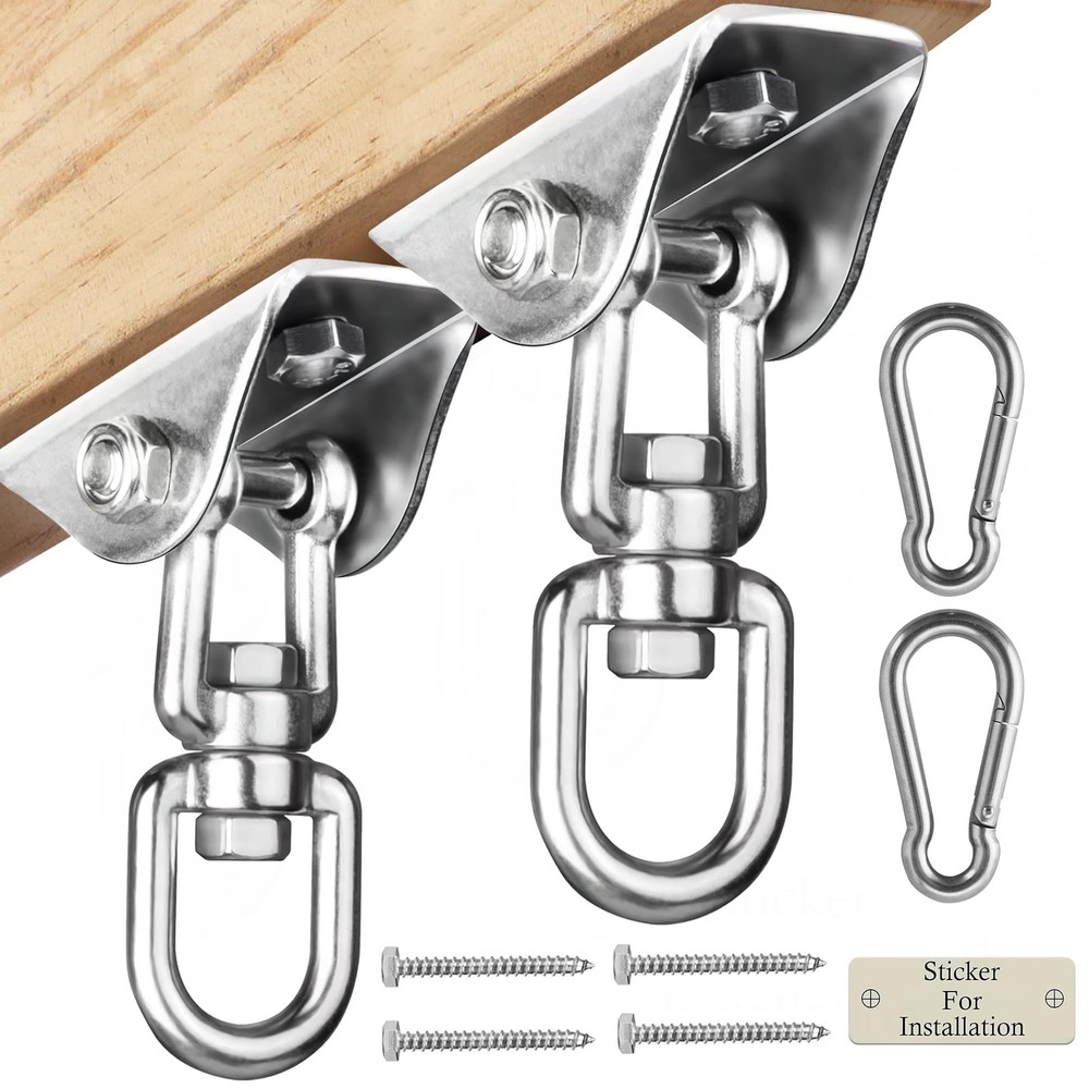 Heavy Duty Swing Hangers 2000 LB Capacity 360 Swivel Stainless Steel 2 Pack