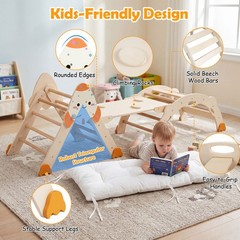 8-in-1 Climbing Toys for Toddlers with Triangle Ladder, Convertible Ramp, Indoor