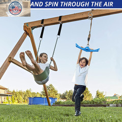 Ninja-Twister Swing Spins Set: Slackline Attachments – 360° Handle Twist-Spin Fl