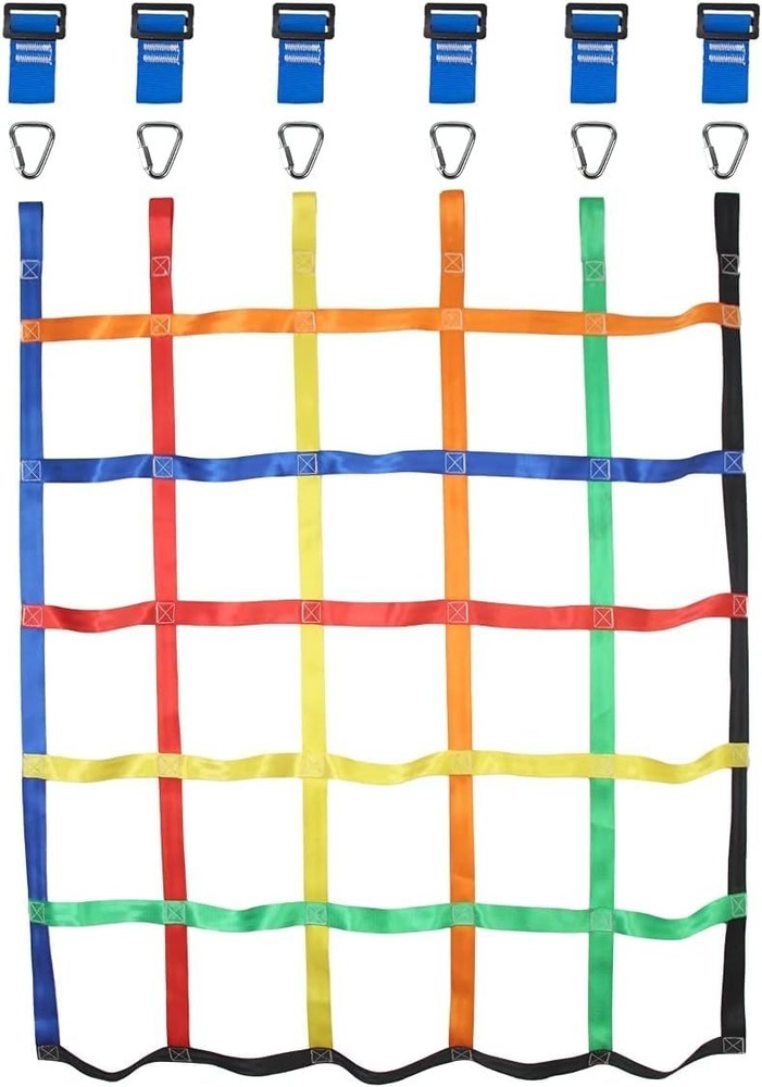 Kids Climbing Net & Rope Ladder for Ninja Warrior Obstacle Course, Playground Fu