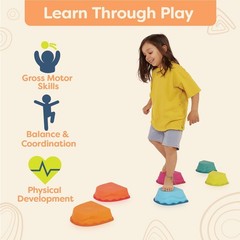 B. toys – Steppers for Kids – 6 Stepping Stones Balance Toy for Indoor & Outdoor