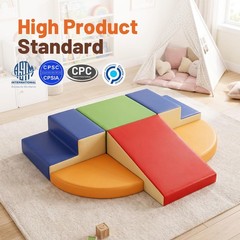 6-Piece Soft PU Leather Toddlers Climbing Toys, Baby Foam Climbing Blocks for To