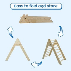 Wooden Foldable Climbing Triangle Ladder Montessori Gym for Kids 1-7