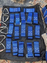 Ninja Warrior Obstacle Course for Kids – 50ft Slackline, 17 Removable Buckle