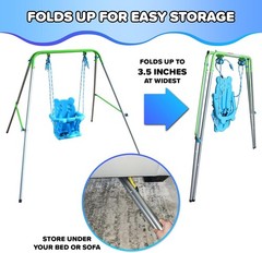 Kids Outdoor Garden Swing Blue