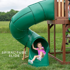 Skyfort III Cedar Swing Set with Tube Slide