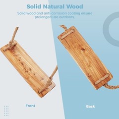 Wooden Tree Swing, 500lbs Load Capacity Heavy-Duty Wooden Swing Seat for