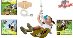Versatile Maple Wood Disc Swing with Heavy-Duty Braided Rope – Safe and Fun