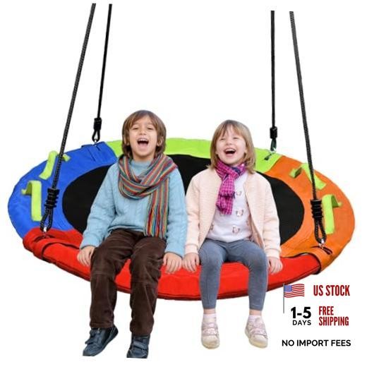 Tree Swing,Saucer Flying Swing 40 Inch for Kids,900D Oxford Waterproof, Rainbow